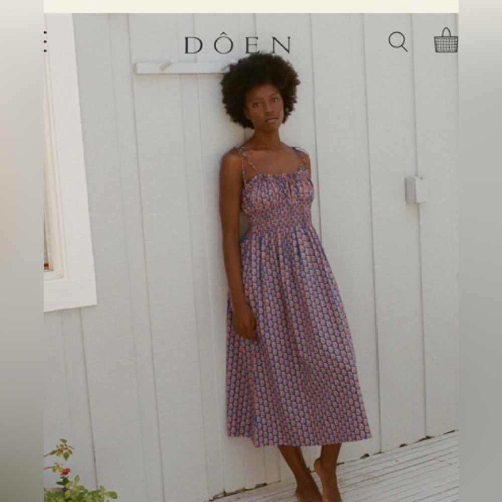 DOEN Rhoda Dress in Mazarine Sunrise Paisley (size L)